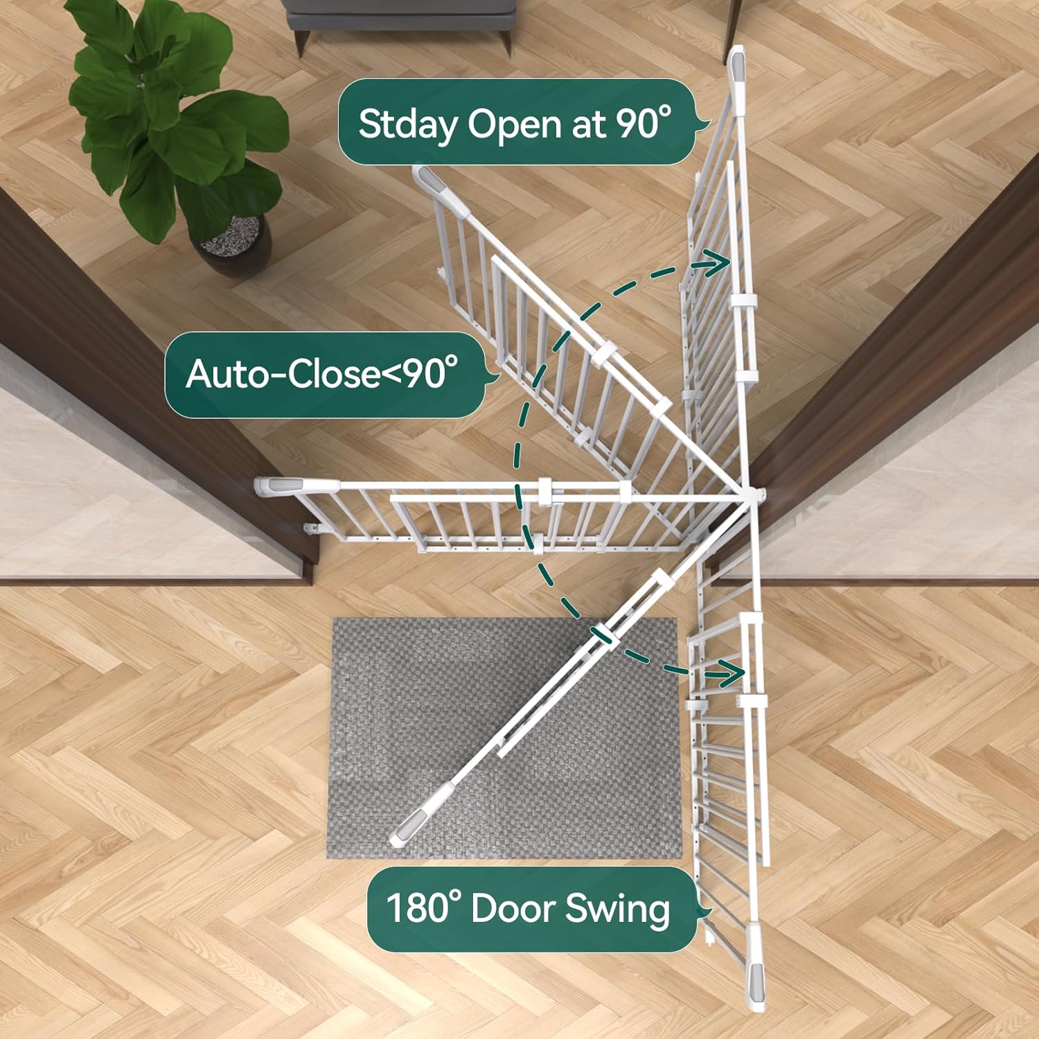 Babelio 26-43 Baby Gate with Auto Close White