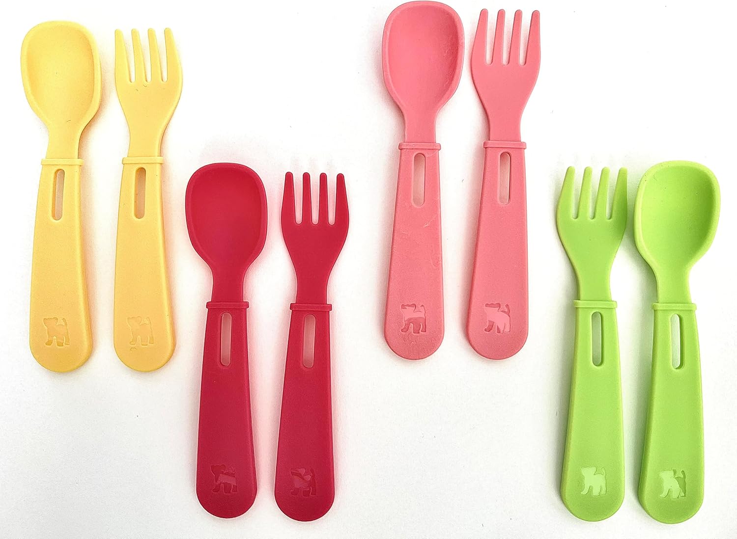 Toddler Feeding Spoon Fork Set 4 Pieces 8 Utensils BPA Free