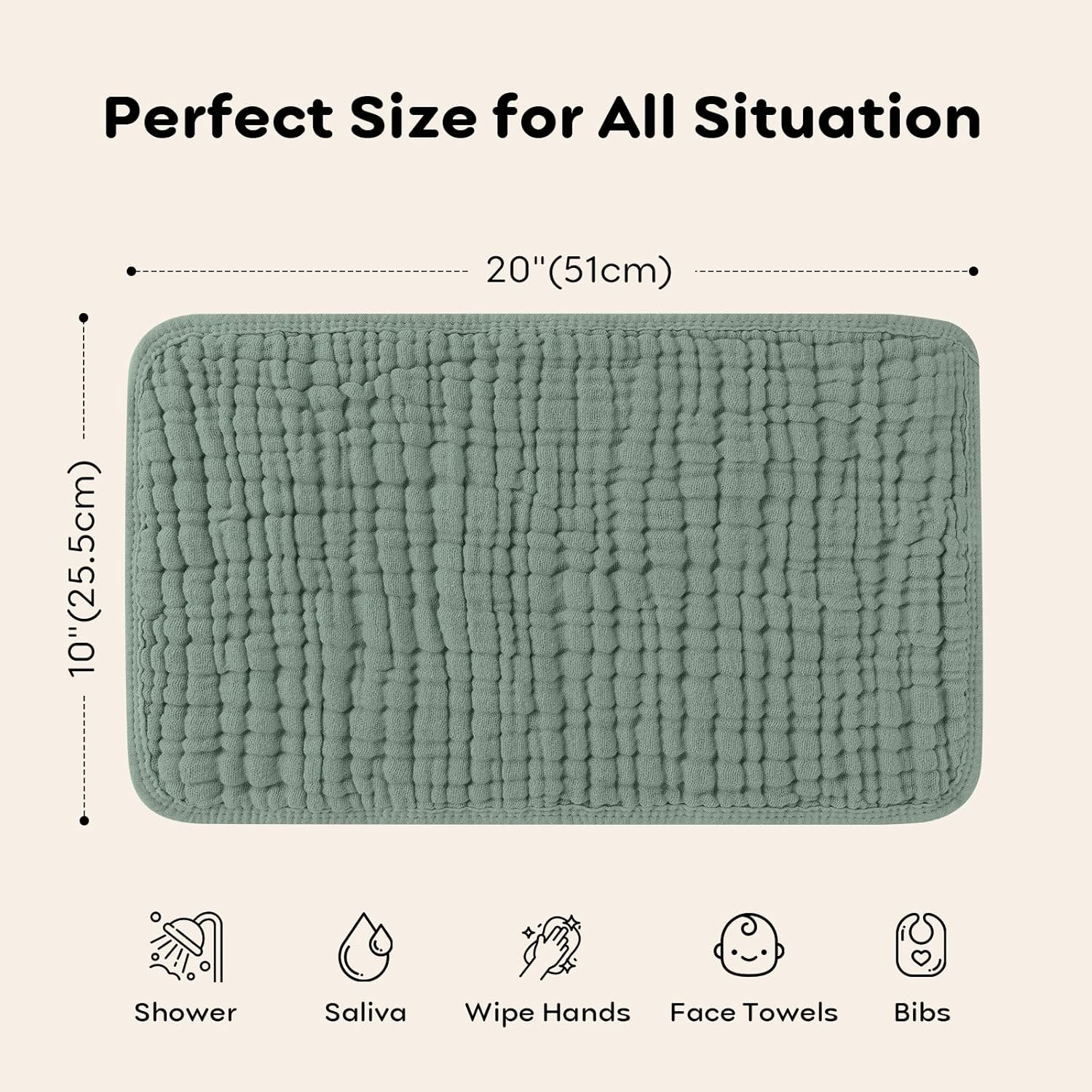 Looxii Muslin Burp Cloths 6 Pack Extra Soft 20x10