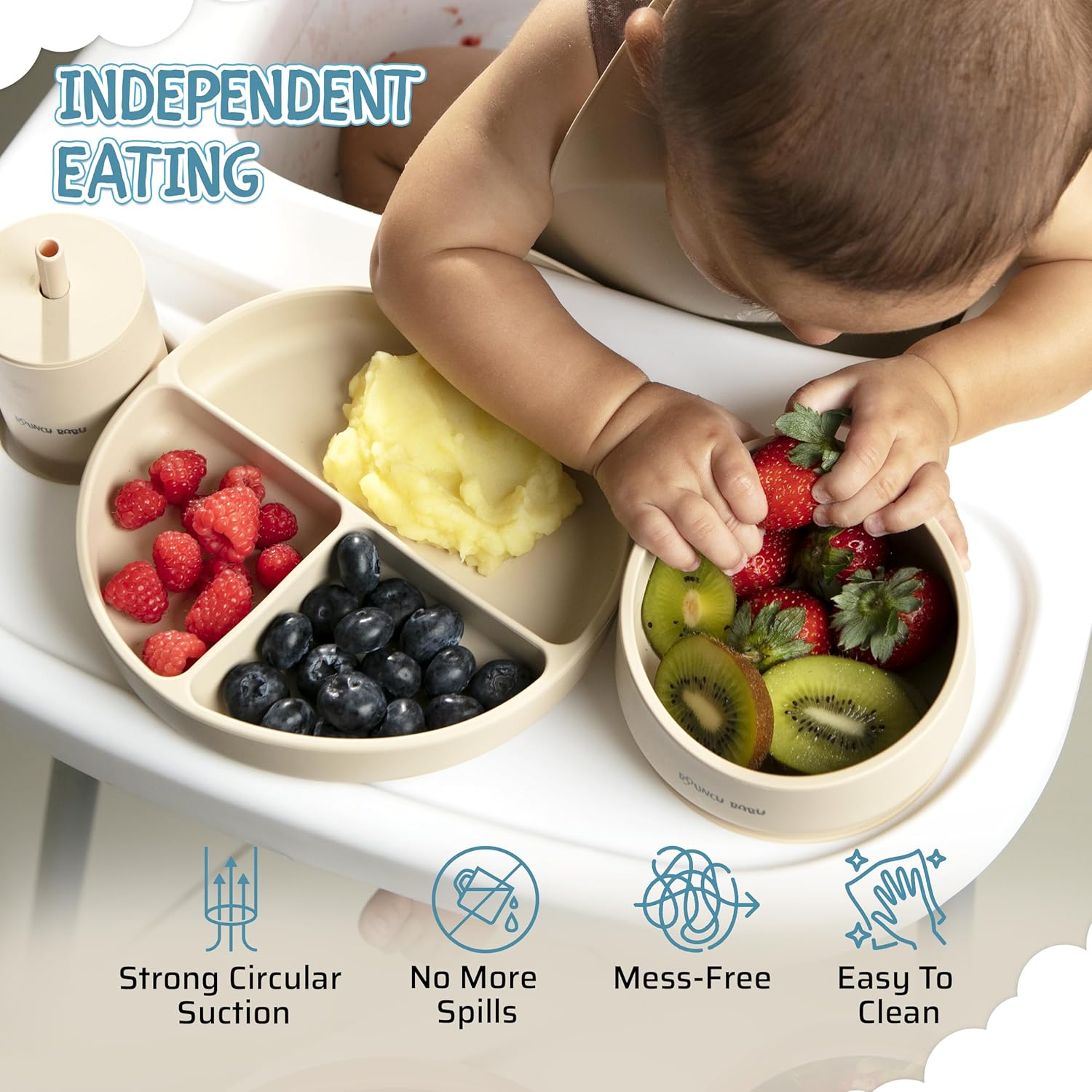 BOUNCY BABY Silicone Feeding Set 8 PCS