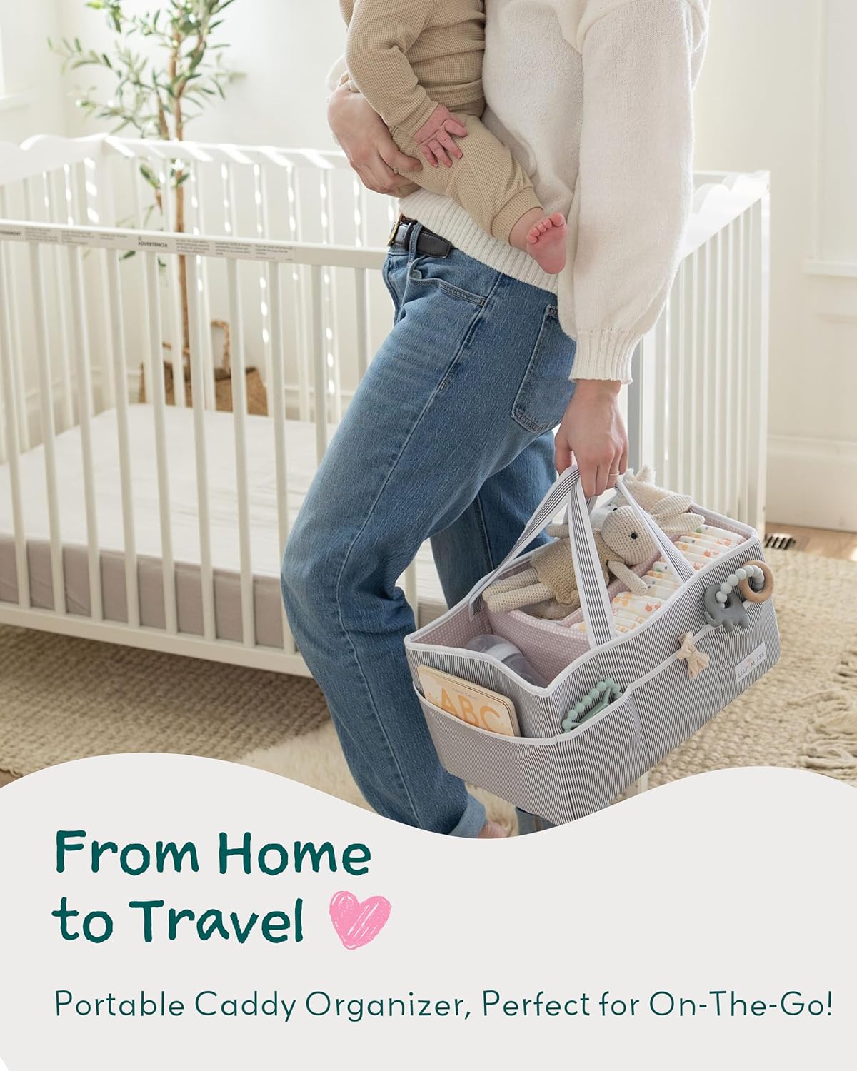 Lily Miles Pink Blush Diaper Caddy Organizer