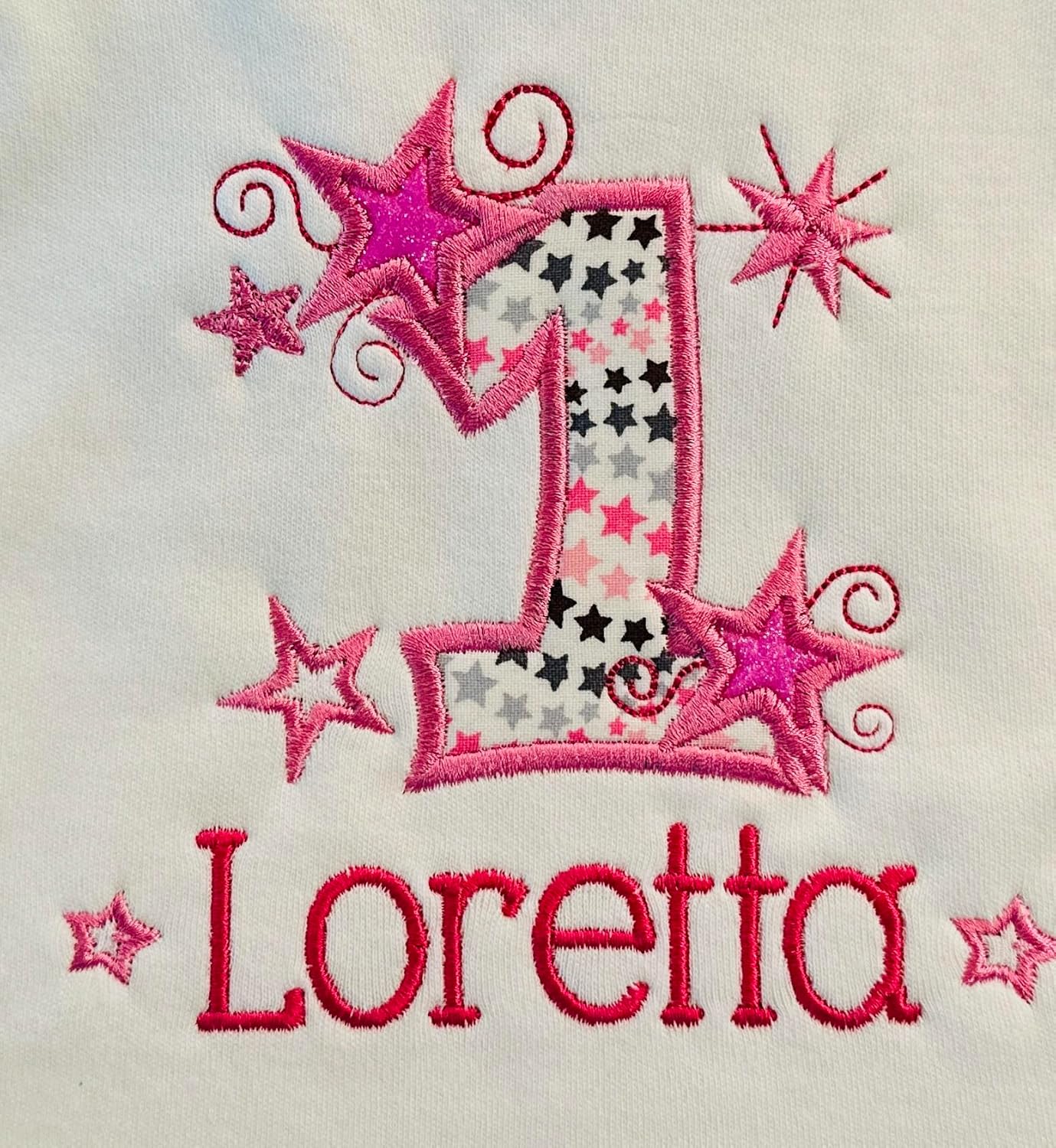 Personalized 1st Birthday Baby Girl Bib with Custom Name