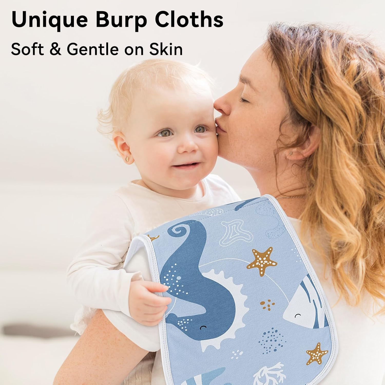 Yoofoss Organic Cotton Burp Cloths 5 Pack 21X10