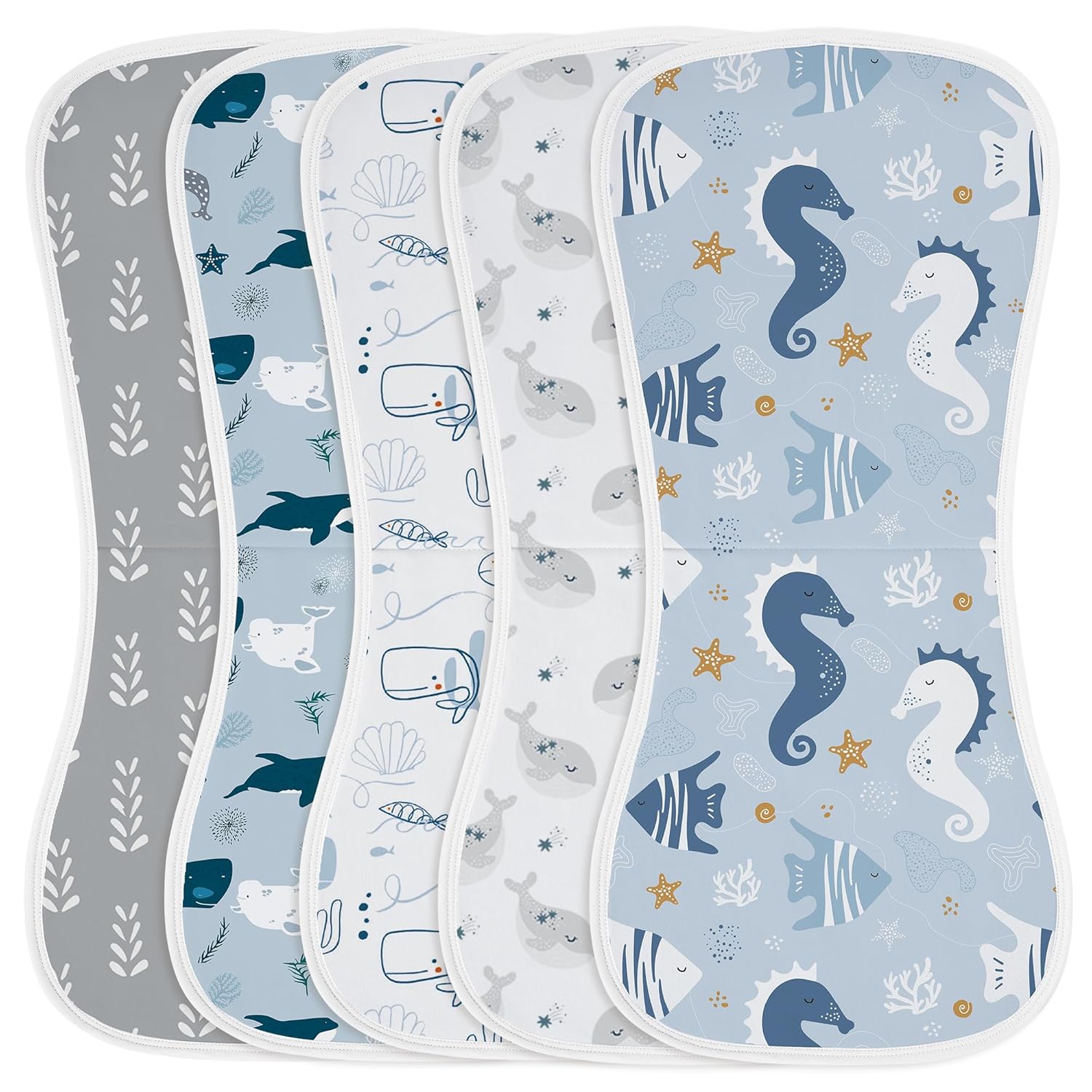 Yoofoss Organic Cotton Burp Cloths 5 Pack 21X10