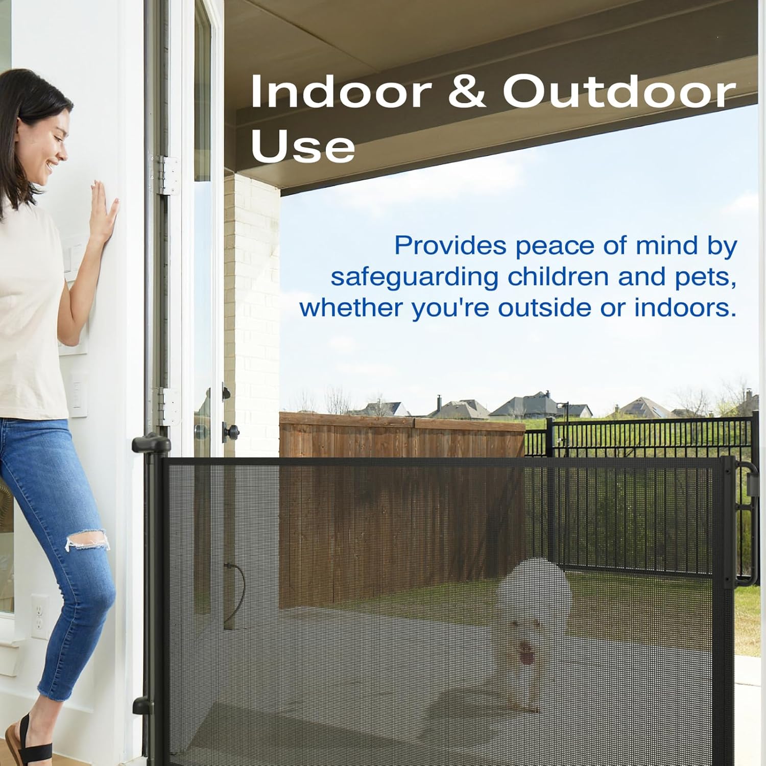 Cumbor Retractable Baby Gate - 55 Wide 34 Tall Black 1