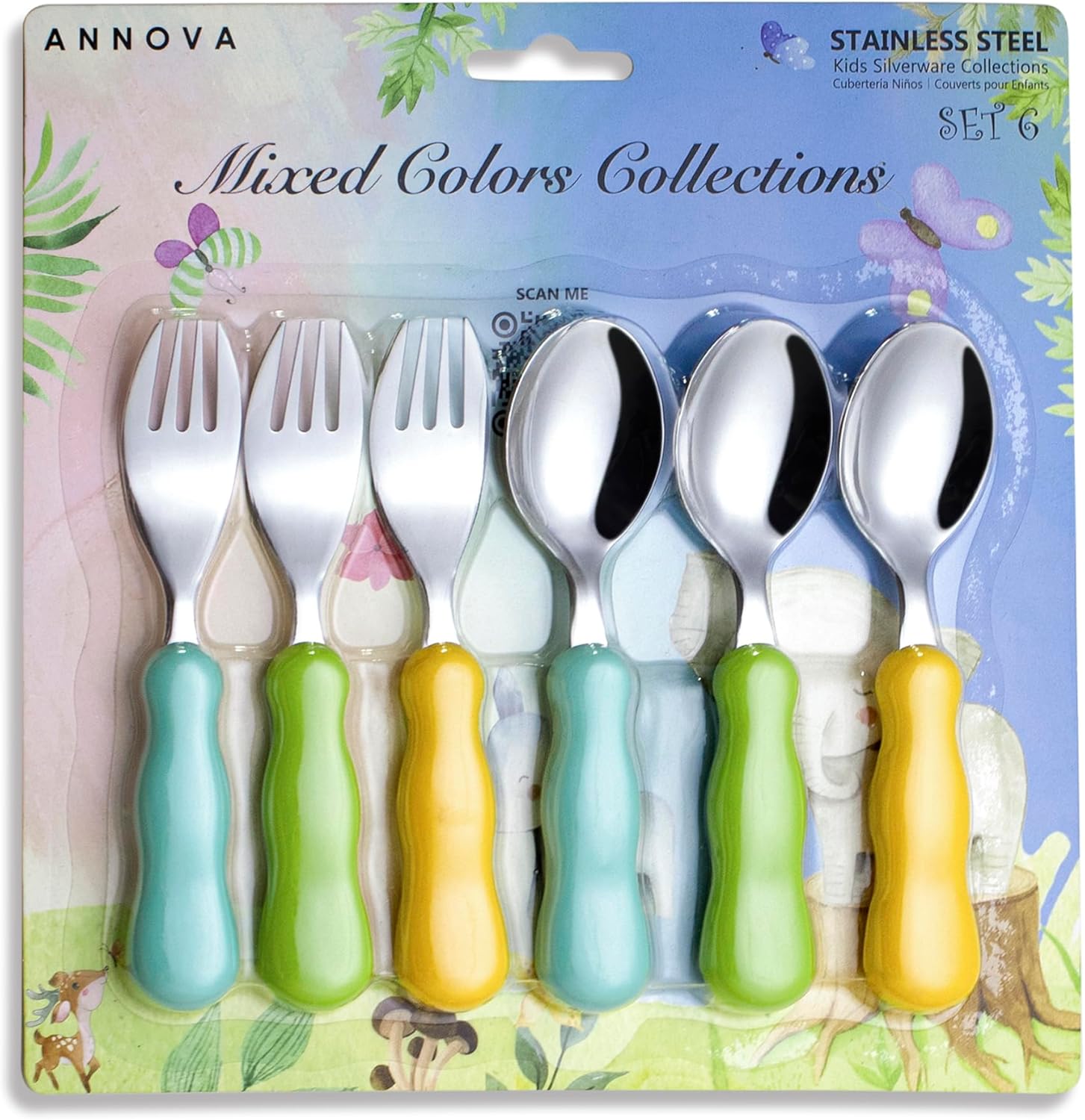 Annova Kids Silverware 6 Piece Set BPA Free