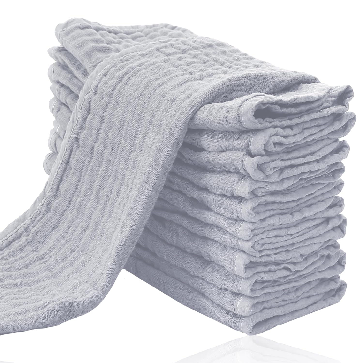 Cute Castle 12 Pack Muslin Burp Cloths - 20x10 Ultra Soft Cotton