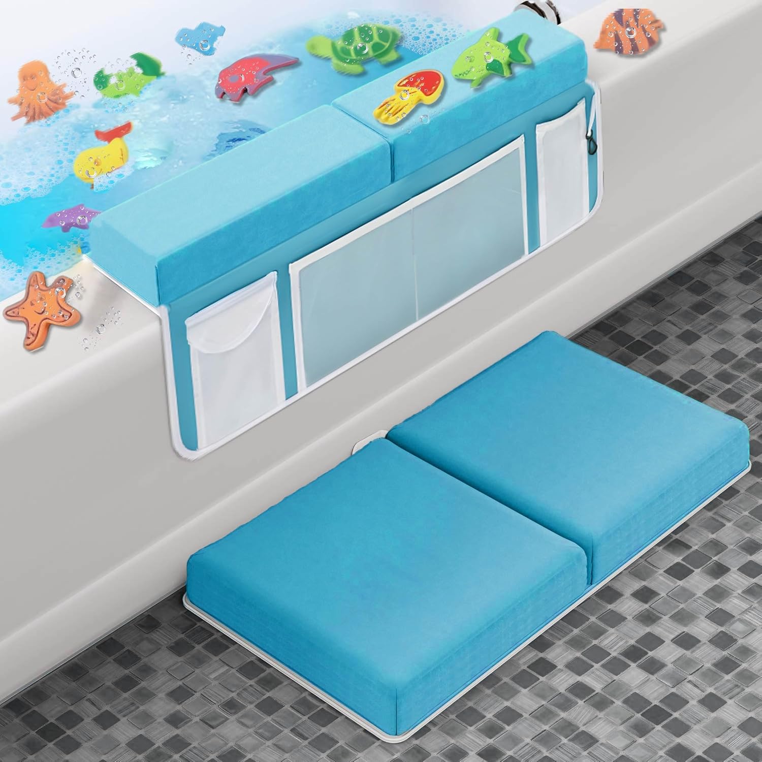 Supa Ant Baby Bath Kneeler with 5 Pockets and 8 Suction Cups