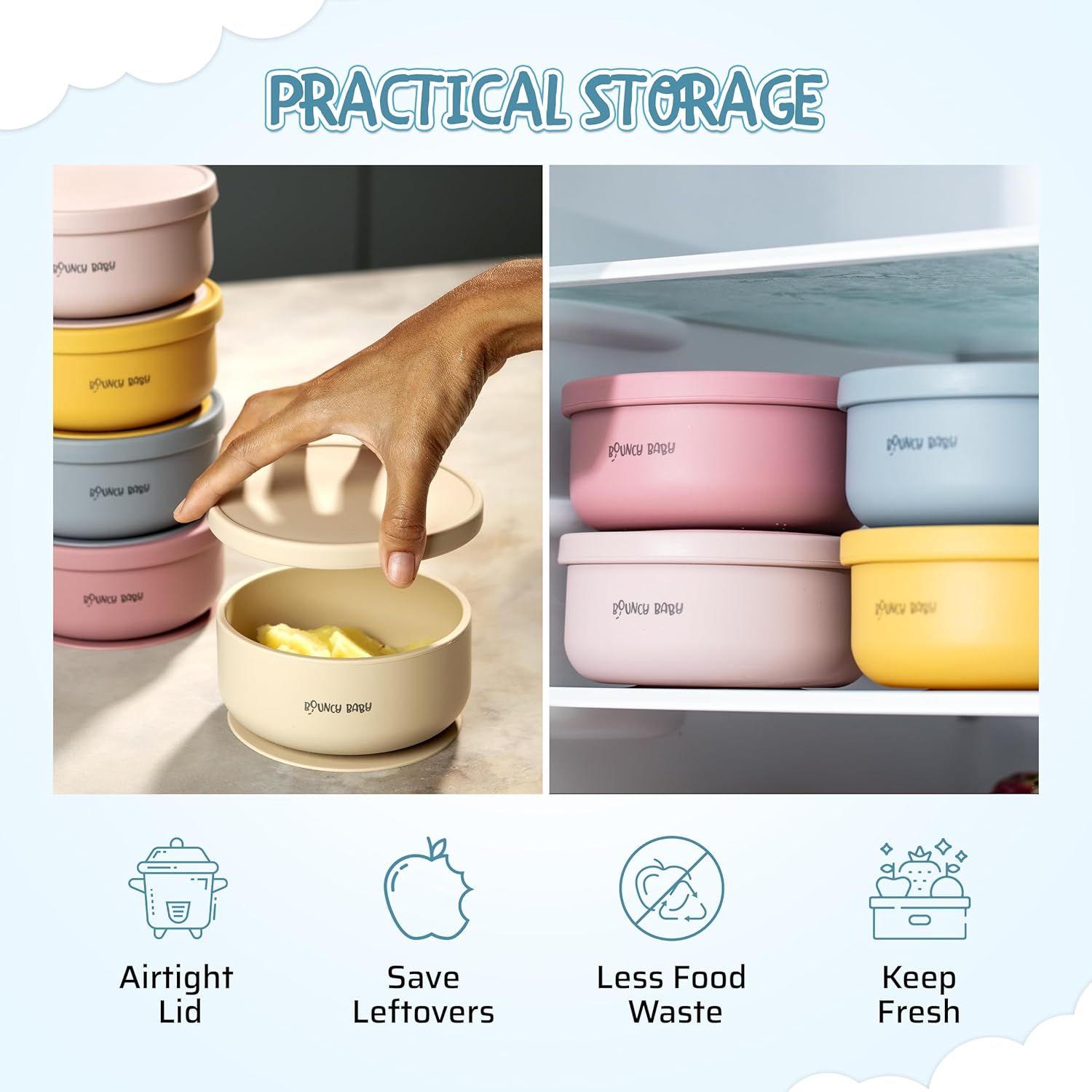 BOUNCY BABY Silicone Feeding Set 8 PCS