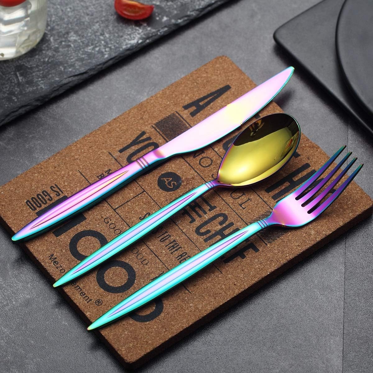 HOMQUEN Rainbow Flatware Set 20 Pieces