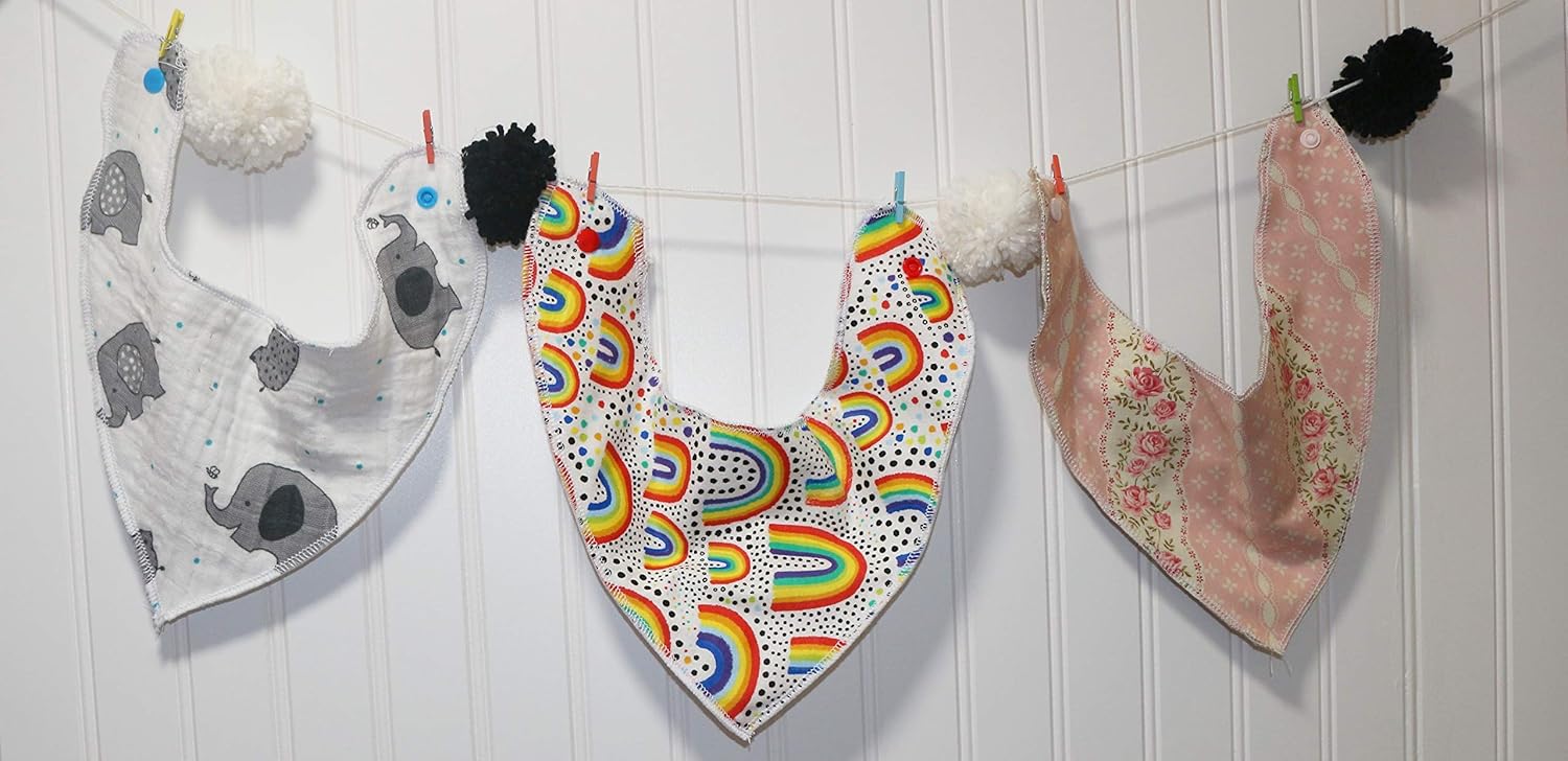 Handmade Bandana Bib Set with Pacifier Clip