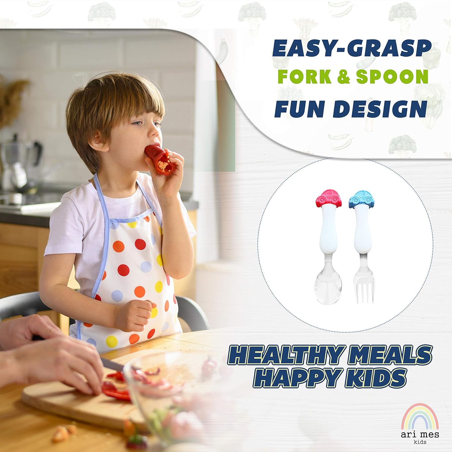 ARI MES - Toddler Car Spoon and Fork Set