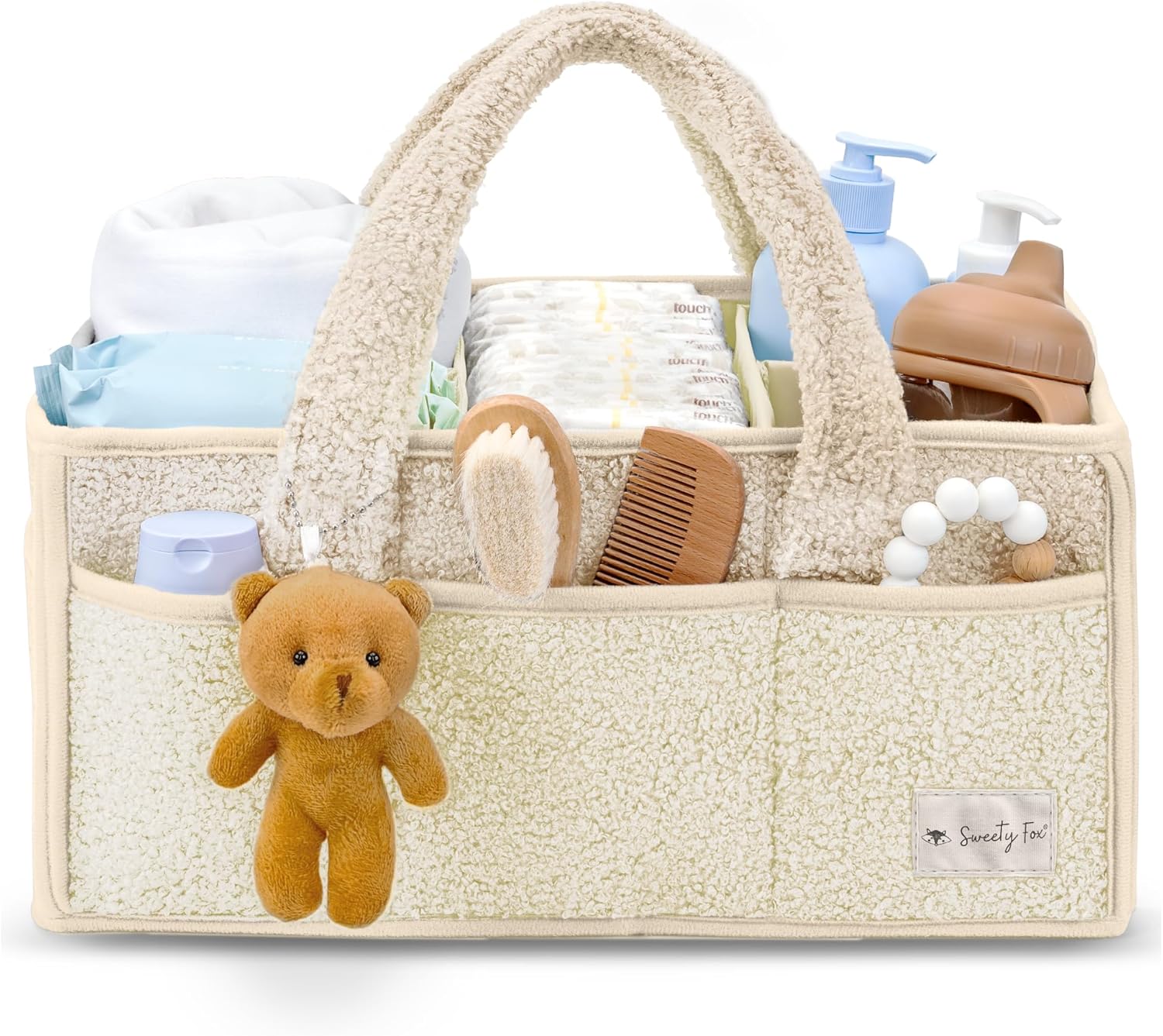 Sweety Fox Baby Diaper Caddy Organizer with Handle