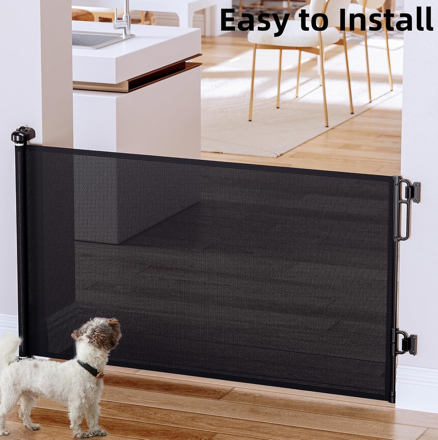 Cumbor Retractable Baby Gate - 55 Wide 34 Tall Black 1