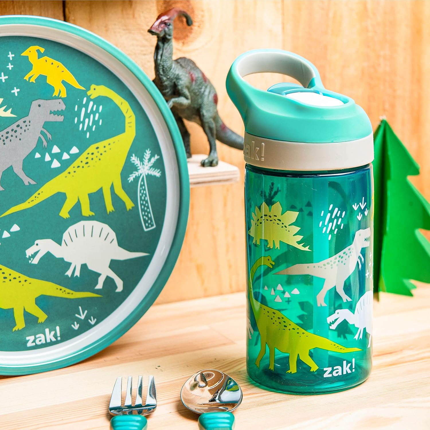 Zak Designs Dinosaur 5-Piece Dinnerware Set for Kids Ages 3