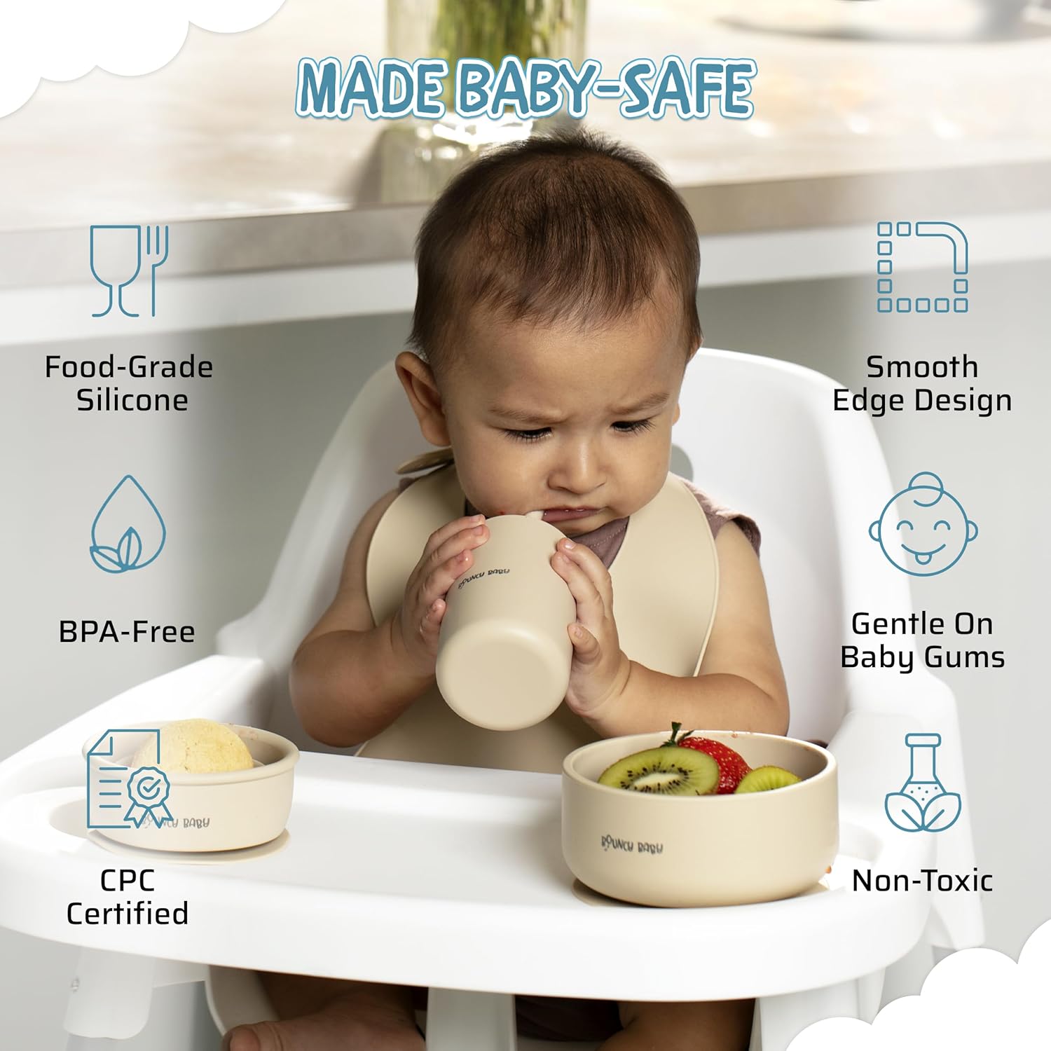 BOUNCY BABY Silicone Feeding Set 8 PCS