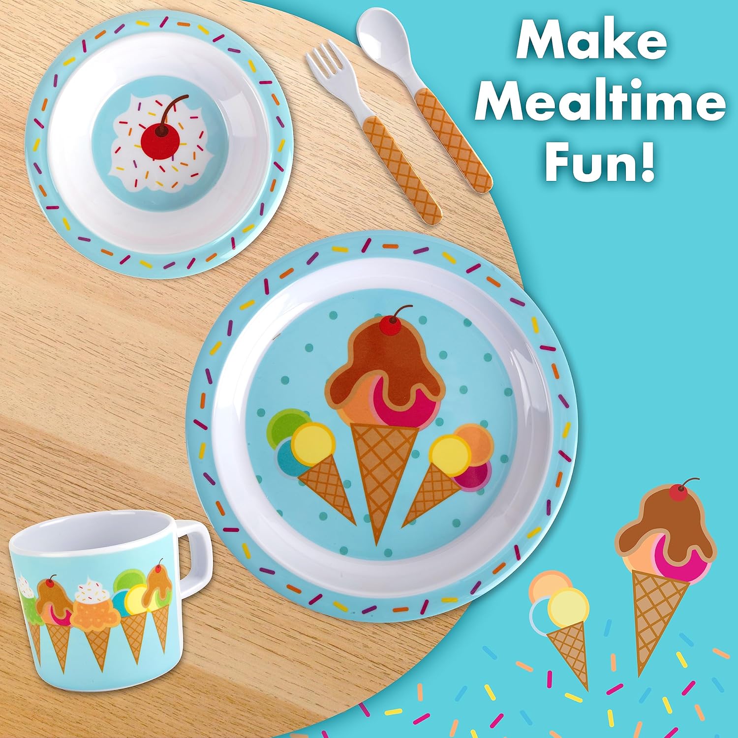 Bentology Ice Cream Mealtime Set for Kids