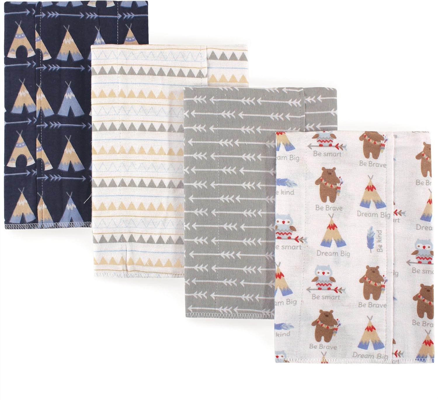 Luvable Friends Unisex Baby Burp Cloths Set of 4