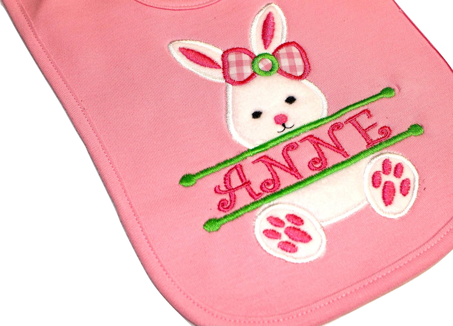Easter Bunny Bib for Baby Girl with Name