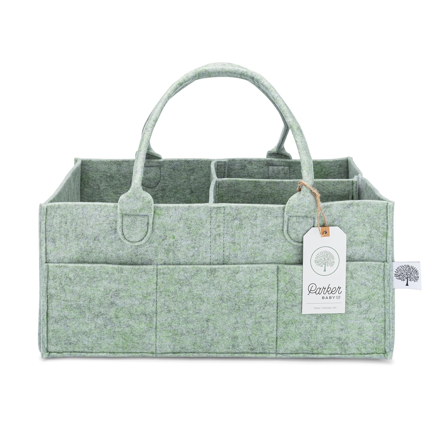 Parker Baby Diaper Caddy - Large Sage Green
