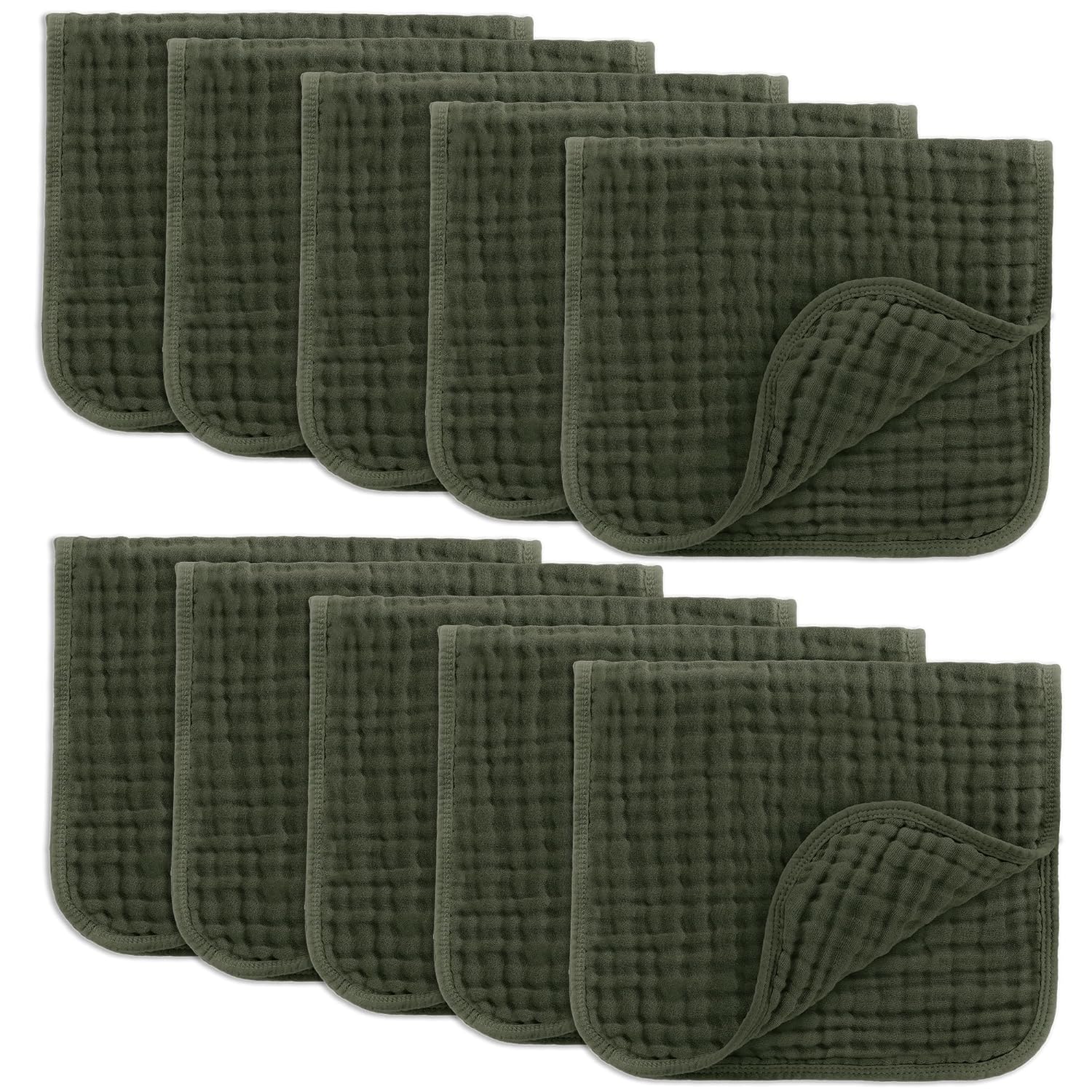 Comfy Cubs 6-Layer Muslin Burp Cloths Pack of 10