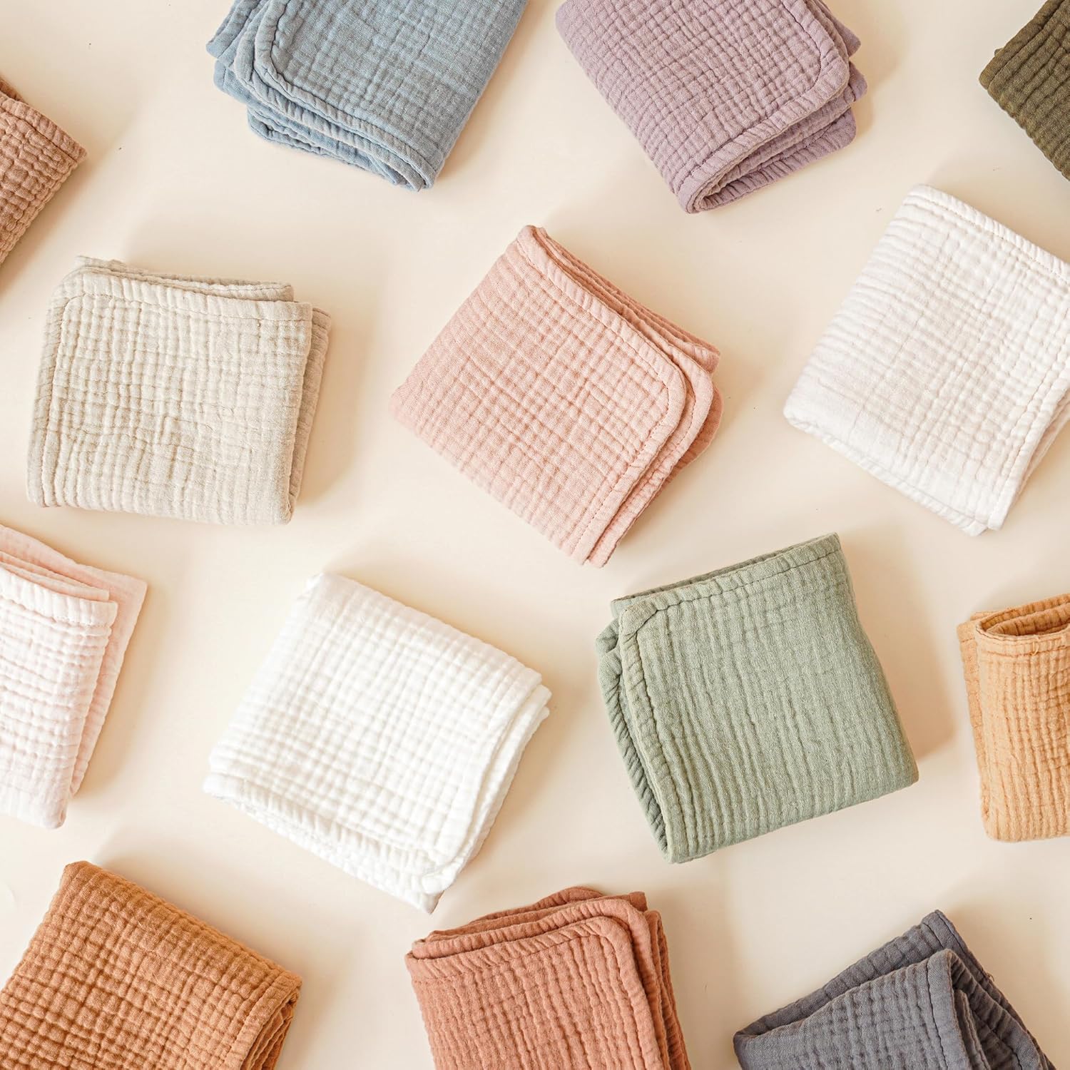 Konssy 7-Pack Muslin Burp Cloths for Newborn
