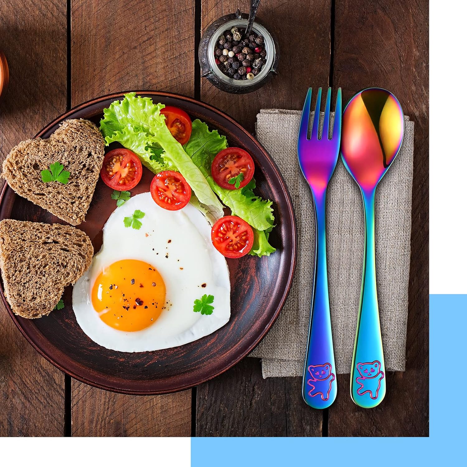 24 Piece Stainless Steel Kids Flatware Set