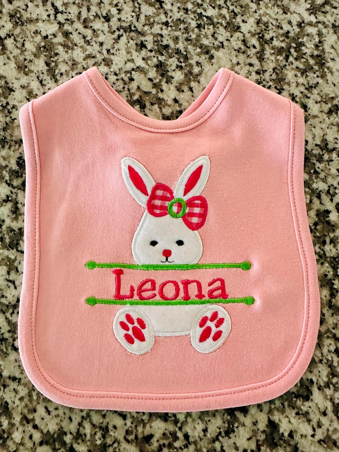 Easter Bunny Bib for Baby Girl with Name