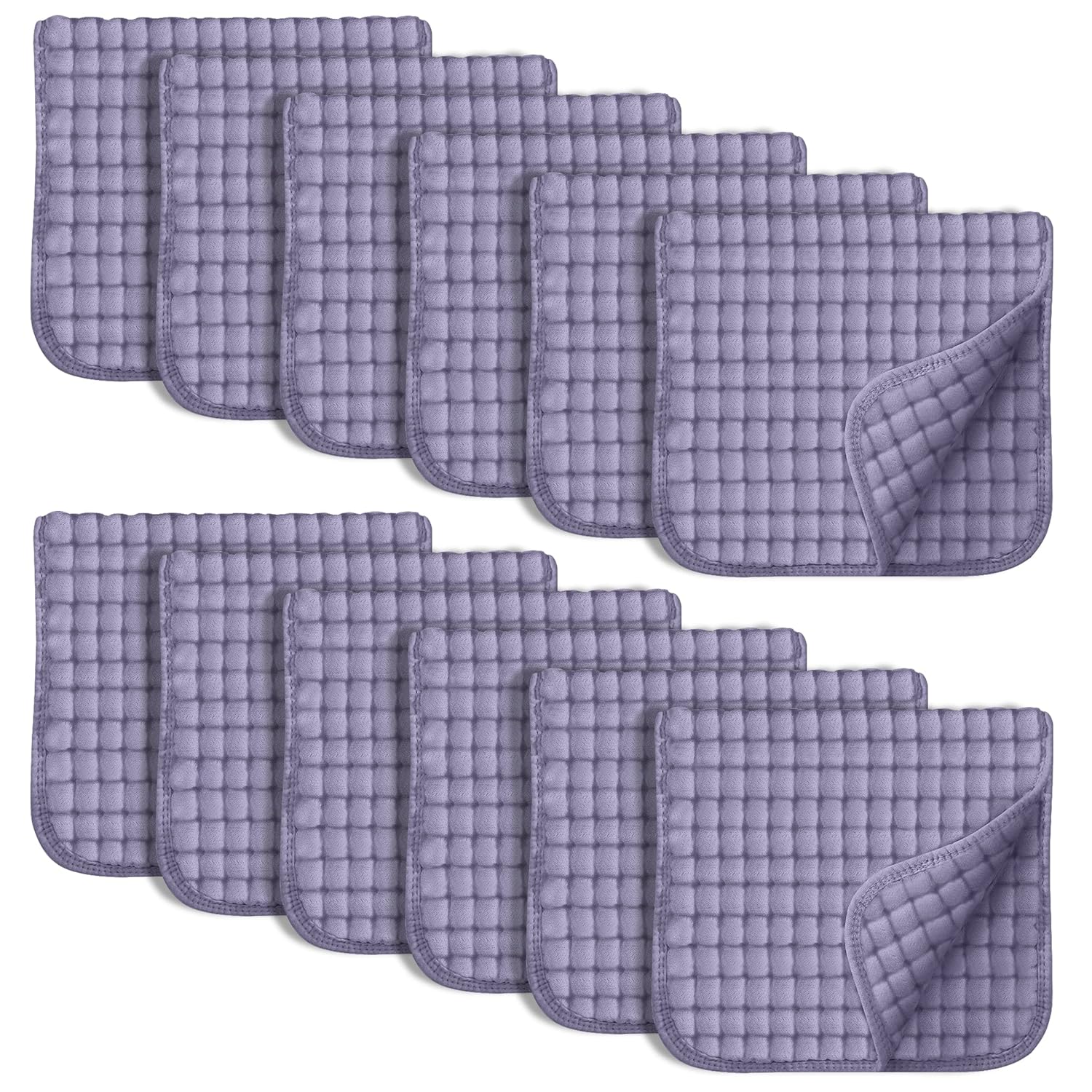 Sweet Dolphin 12 Pack Muslin Burp Cloths - 20x10 Grey