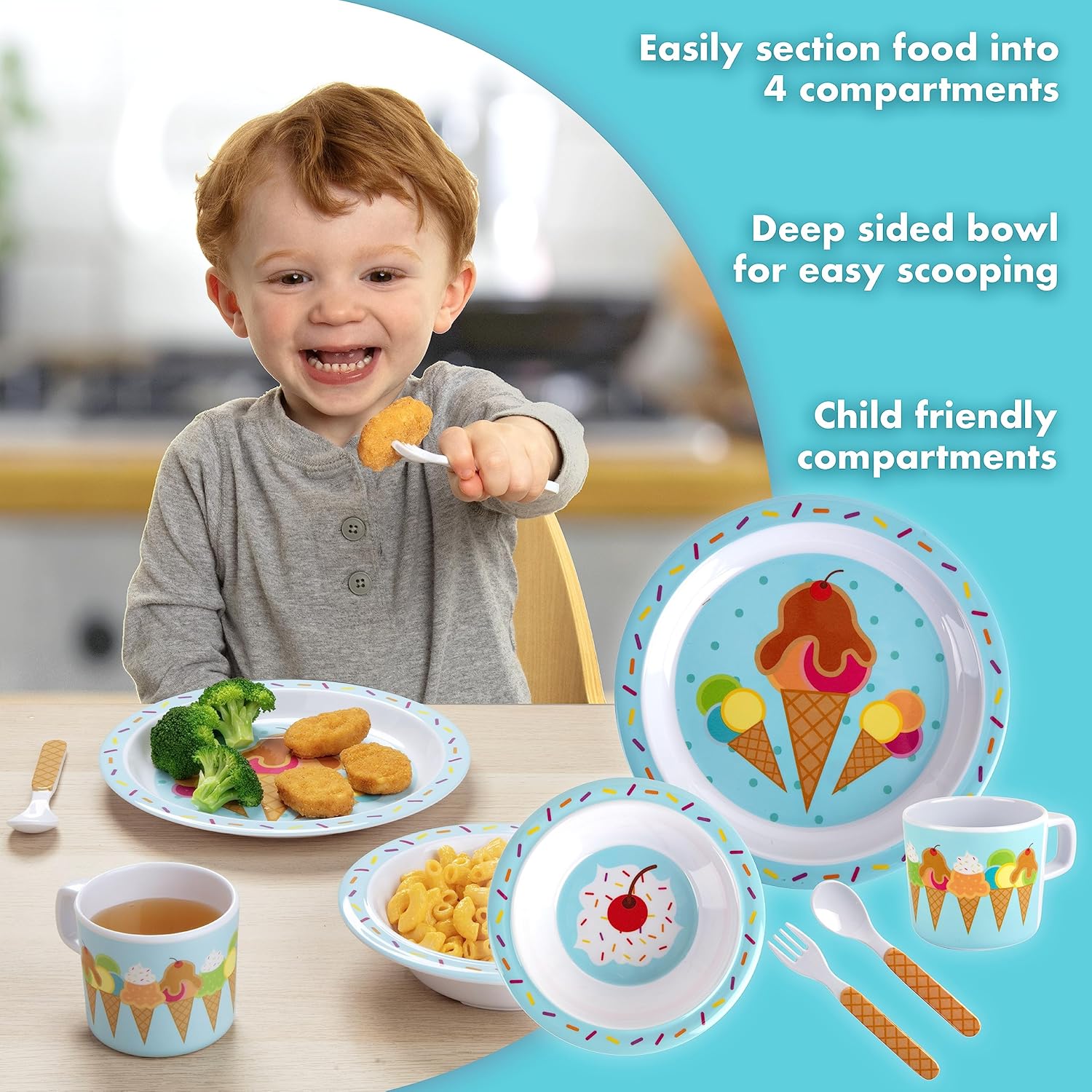 Bentology Ice Cream Mealtime Set for Kids