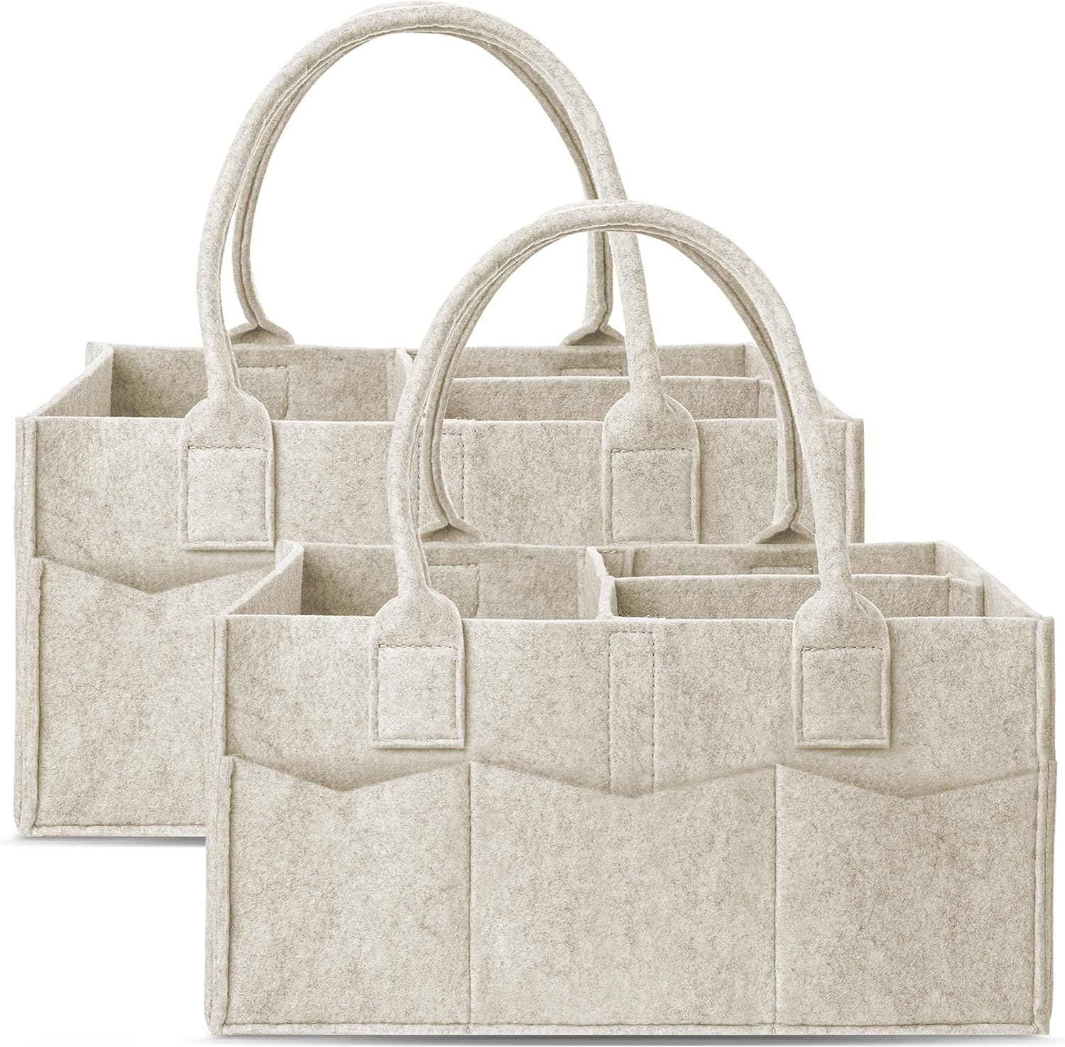 Cute Castle 2 Pack Diaper Caddy Organizer - Oatmeal