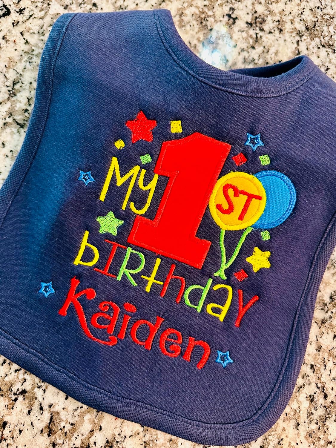 Fantasy Kids Designs First Birthday Boy Bib with Name