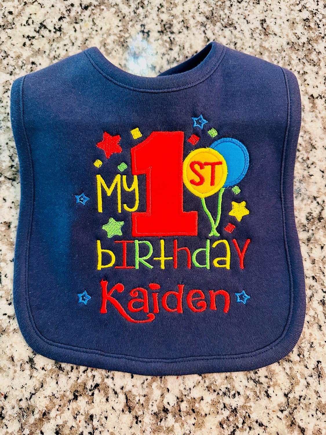 Fantasy Kids Designs First Birthday Boy Bib with Name
