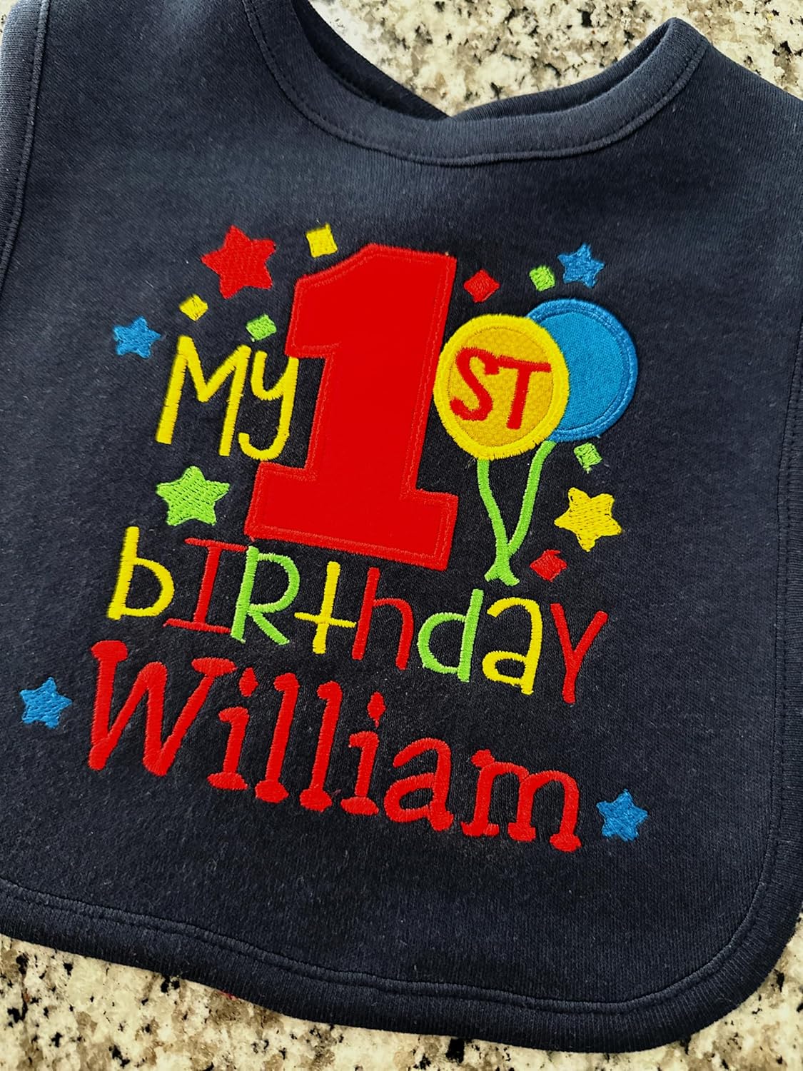 Fantasy Kids Designs First Birthday Boy Bib with Name