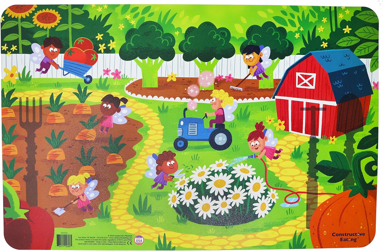 Garden Fairy Utensil Set and Placemat for Kids