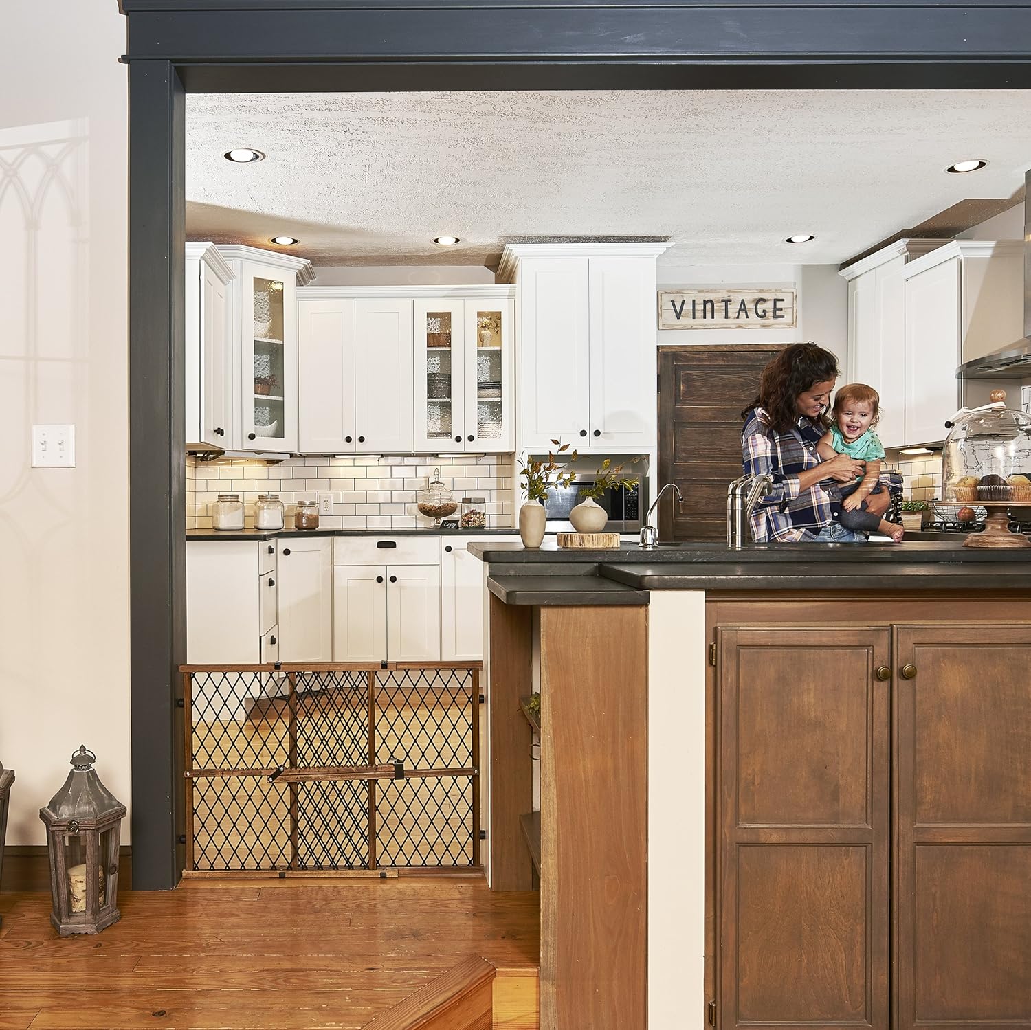 Evenflo Pressure-Mount Baby Gate - Farmhouse Style